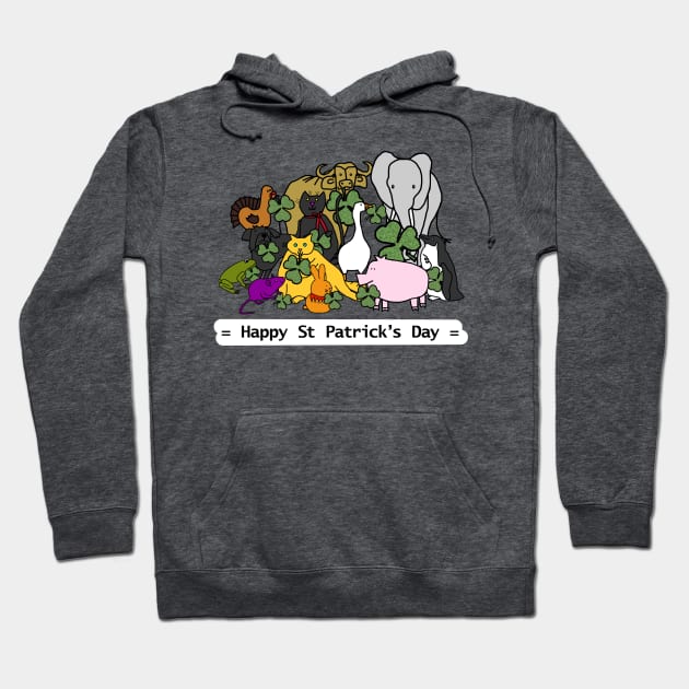 Cute Animals say Happy St Patricks Day Hoodie by ellenhenryart